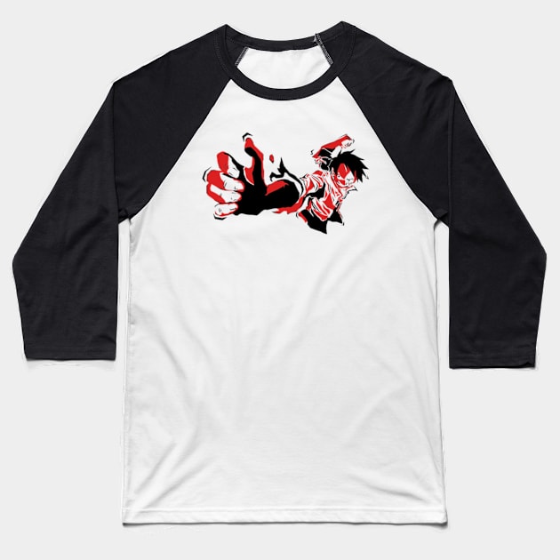 Angry Pirate Baseball T-Shirt by Manokwhitehead